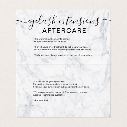 シックで白い大理石の粋な目のアフターケア 名刺 (内部フラット)