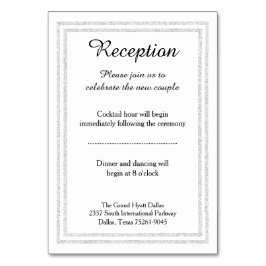 シックで白い銀製のグリッターのトリム-披露宴の挿入物 テーブルナンバー