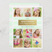 シックで真新しい金ゴールドの写真のコラージュの休日カード シーズンカード (正面/裏面)