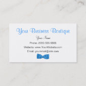 シックで眩しいブルーのフローラとかわいらし弓 名刺 (裏面)