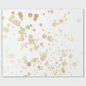 シックで粋で白くフェイクな金ゴールドのエレガントな紙吹雪は点を打ちます ラッピングペーパー (フラット)