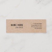 シックで粋な金ゴールドのストライプのクラフトの小型名刺 スキニー名刺 (裏面)