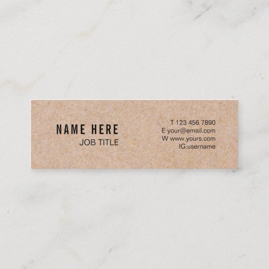 シックで粋な金ゴールドのストライプのクラフトの小型名刺 スキニー名刺 (裏面)