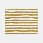 シックで粋な金ゴールドの白のストライプのグリッターの写真のプリント フリースブランケット (正面(横))