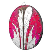 シックで素晴らしい赤いローズハクナマタタホワイトスカイギフト ダーツボード (正面右)