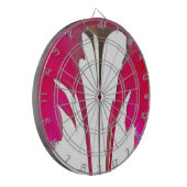 シックで素晴らしい赤いローズハクナマタタホワイトスカイギフト ダーツボード (正面左)