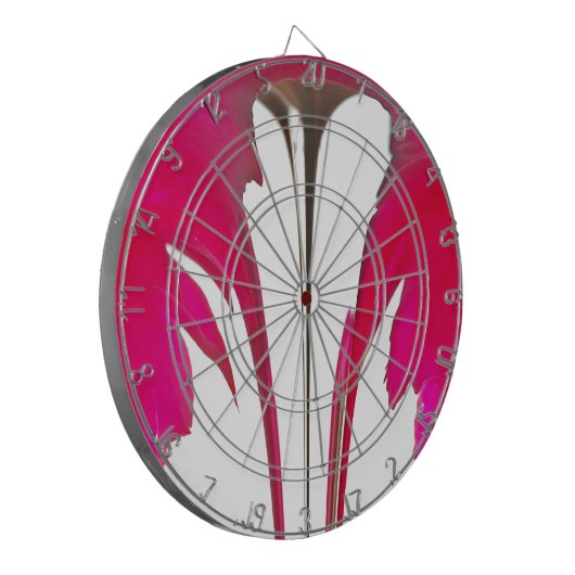 シックで素晴らしい赤いローズハクナマタタホワイトスカイギフト ダーツボード (正面左)