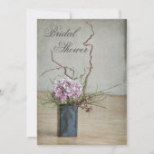 シックで素朴なアジサイの整理のブライダルシャワー 招待状 (正面)