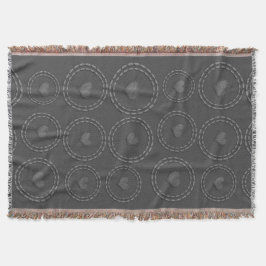 シックで素朴なハートパターン灰色色毛布 スローブランケット