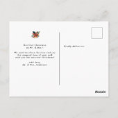 シックで結婚したフォトクメリーリスマスポインセチア ポストカード (裏面)