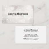 シックで繊細なグリッターホワイト《写真》ぼけ味イベントプランナー 名刺 (正面/裏面)