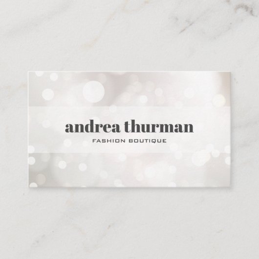 シックで繊細なグリッターホワイト《写真》ぼけ味イベントプランナー 名刺 (正面)