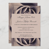 シックで繊細なバラ結婚式招待状 招待状 (正面/裏面)