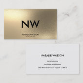 シックで荒くフェイクな金ゴールドの最小主義のモノグラムのモダン 名刺 (正面/裏面)