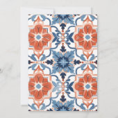 シックで詳細なネイビーブルー誕生日 招待状 (裏面)