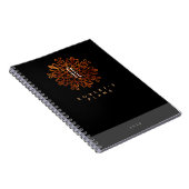 シックで豪華なブラックと金ゴールド華美モノグラムの ノートブック (右側)