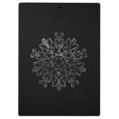 シックで豪華な白黒華美モノグラムの クリップボード (裏面)