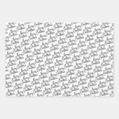 シックで陽気なクリスマスの挨拶の願いを白に ラッピングペーパーシート (正面)