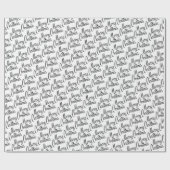 シックで陽気なクリスマスの挨拶の願いを白に ラッピングペーパー (フラット)