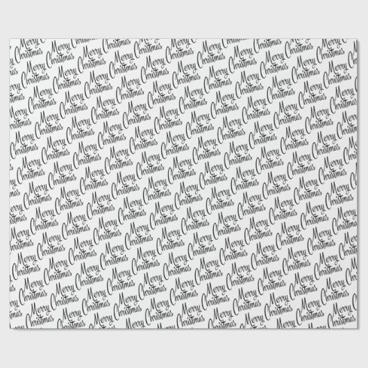 シックで陽気なクリスマスの挨拶の願いを白に ラッピングペーパー (フラット)
