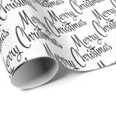 シックで陽気なクリスマスの挨拶の願いを白に ラッピングペーパー (ロールコーナー)