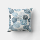 シックで青い花柄 クッション (裏面)