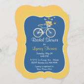 シックで青および黄色のブライダルシャワーの招待状 招待状 (正面/裏面)