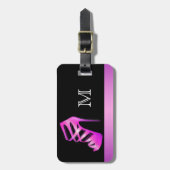 シックで魅力的なハイヒールの靴のモノグラム ラゲッジタグ (正面縦)