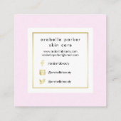 シックで魅力的なピンクおよびフェイクな金ゴールドの会合媒体 スクエア名刺 (裏面)