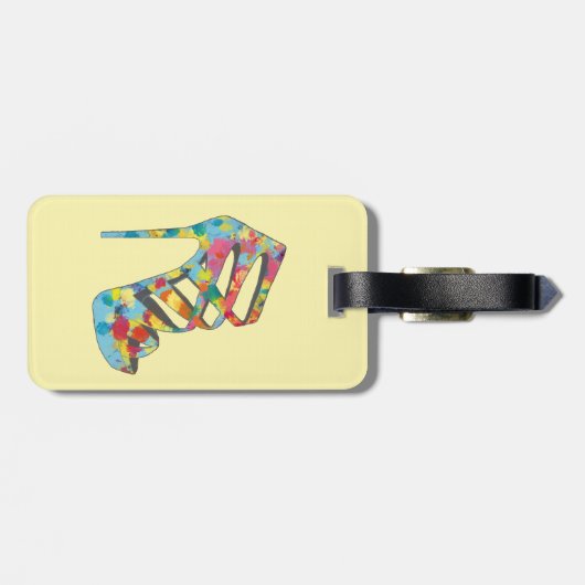 シックで魅力的なヴィンテージのバラの水のハイヒールの靴 ラゲッジタグ (裏面横)