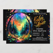 シックで魅力的な冒険が赤ちゃんシャワーを待ち望む 招待状 (正面/裏面)