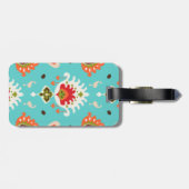シックで鮮やかなターコイズの種族のイカットのプリント ラゲッジタグ (裏面横)
