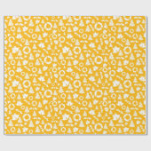 シックで黄色いクリスマスツリーのリース鐘 ラッピングペーパー (フラット)