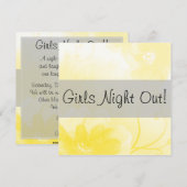 シックで黄色および灰色のフラワー・ガール夜 招待状 (正面/裏面)
