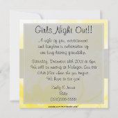 シックで黄色および灰色のフラワー・ガール夜 招待状 (裏面)