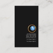 シックで黒いタキシードの金ゴールドのBoutonniereのバーテンダーのロゴ 名刺 (裏面)