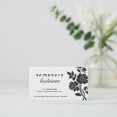 シックで黒いバラの名刺 名刺 (スタンド正面)