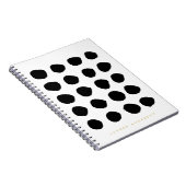 シックで黒いブラシストローク点のノートジャーナル ノートブック (右側)