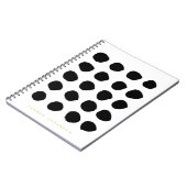 シックで黒いブラシストローク点のノートジャーナル ノートブック (左側)