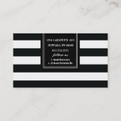シックで黒い及び白のストライプのプロフェッショナルのテンプレート 名刺 (裏面)