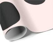 シックで黒い水玉模様パターン及び赤面のピンクの結婚式 ラッピングペーパー (ロールコーナー)