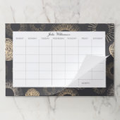 シックで黒い金ゴールドの点のカスタムな机の月例プランナー ペーパーパッド (折り畳み)