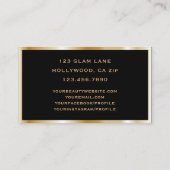 シックで黒い革金ゴールドのまつげ延長化粧 名刺 (裏面)