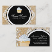 シックで、エレガントなカップケーキの名刺 名刺 (正面/裏面)