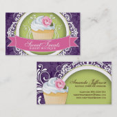 シックで、エレガントなカップケーキの名刺 名刺 (正面/裏面)