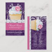 シックで、エレガントなカップケーキの名刺 名刺 (正面/裏面)