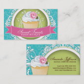 シックで、エレガントなカップケーキの名刺 名刺 (正面/裏面)