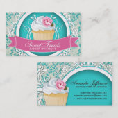 シックで、エレガントなカップケーキの名刺 名刺 (正面/裏面)