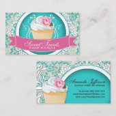 シックで、エレガントなカップケーキの名刺 名刺 (正面/裏面)