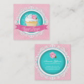 シックで、エレガントな正方形のカップケーキの名刺 スクエア名刺 (正面/裏面)